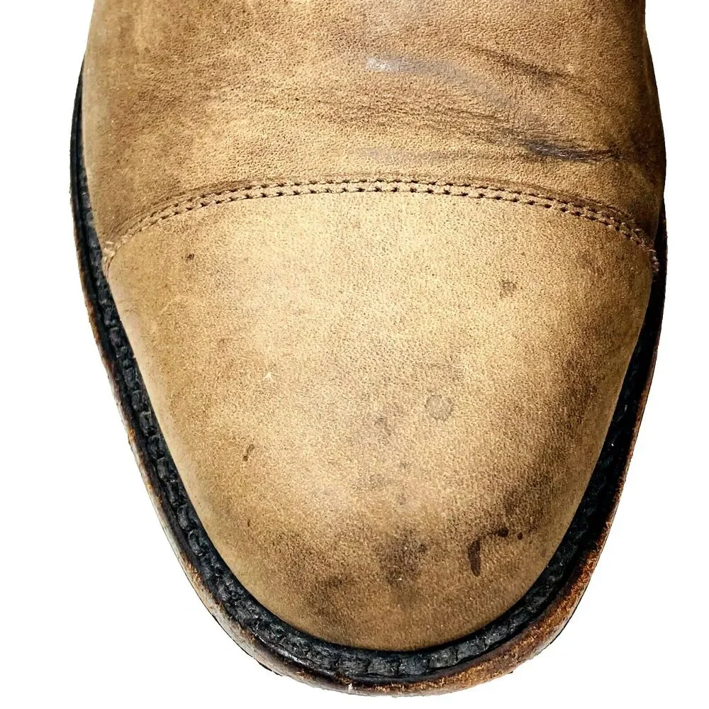 Cole Haan Country Shoes Nubuck Leather Cap Toe 10.5 Distressed Lace Brown